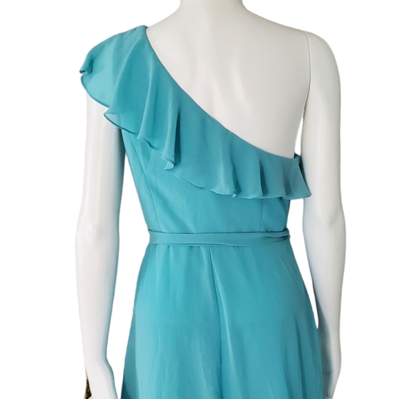LEVKOFF Aqua Blue One Shoulder Floor-Length Bridesmaid/Prom Dress. Size … - Picture 3 of 14